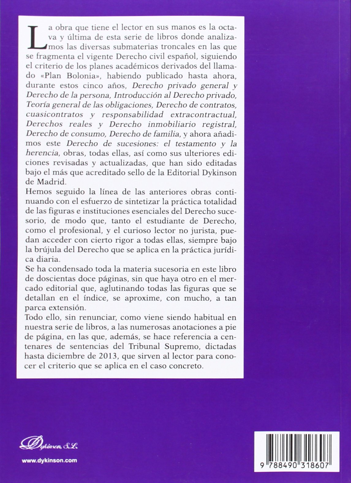 Derecho de Sucesiones. El testamento y la herencia (SIN COLECCION)