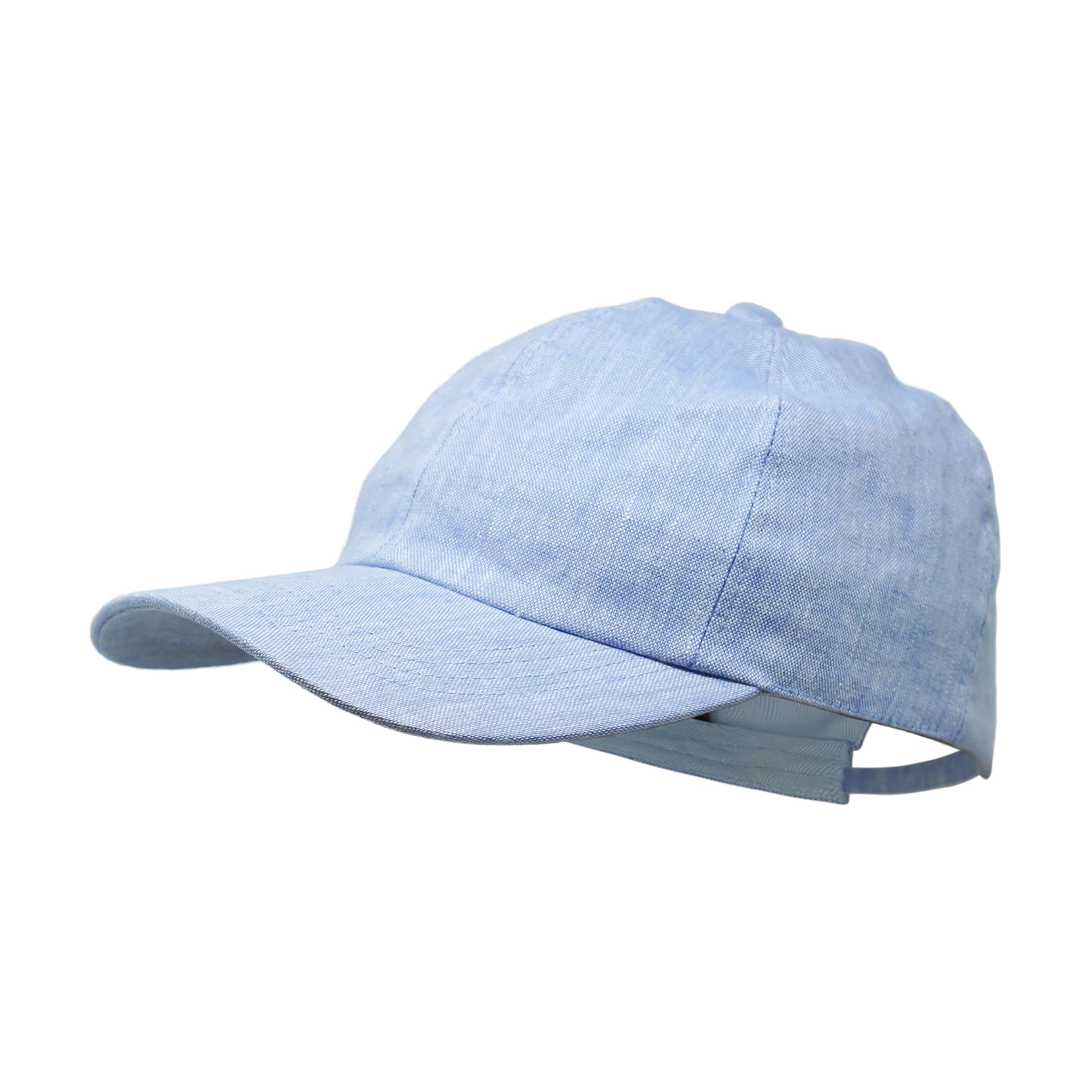 Borges & Scott Lniana czapka z daszkiem z regulowaną klamrą, unisex, jeden rozmiar, lekka męska czapka premium ze 100% bawełnianą podszewką w jodełkę - klasyczna pakowalna oddychająca czapka
