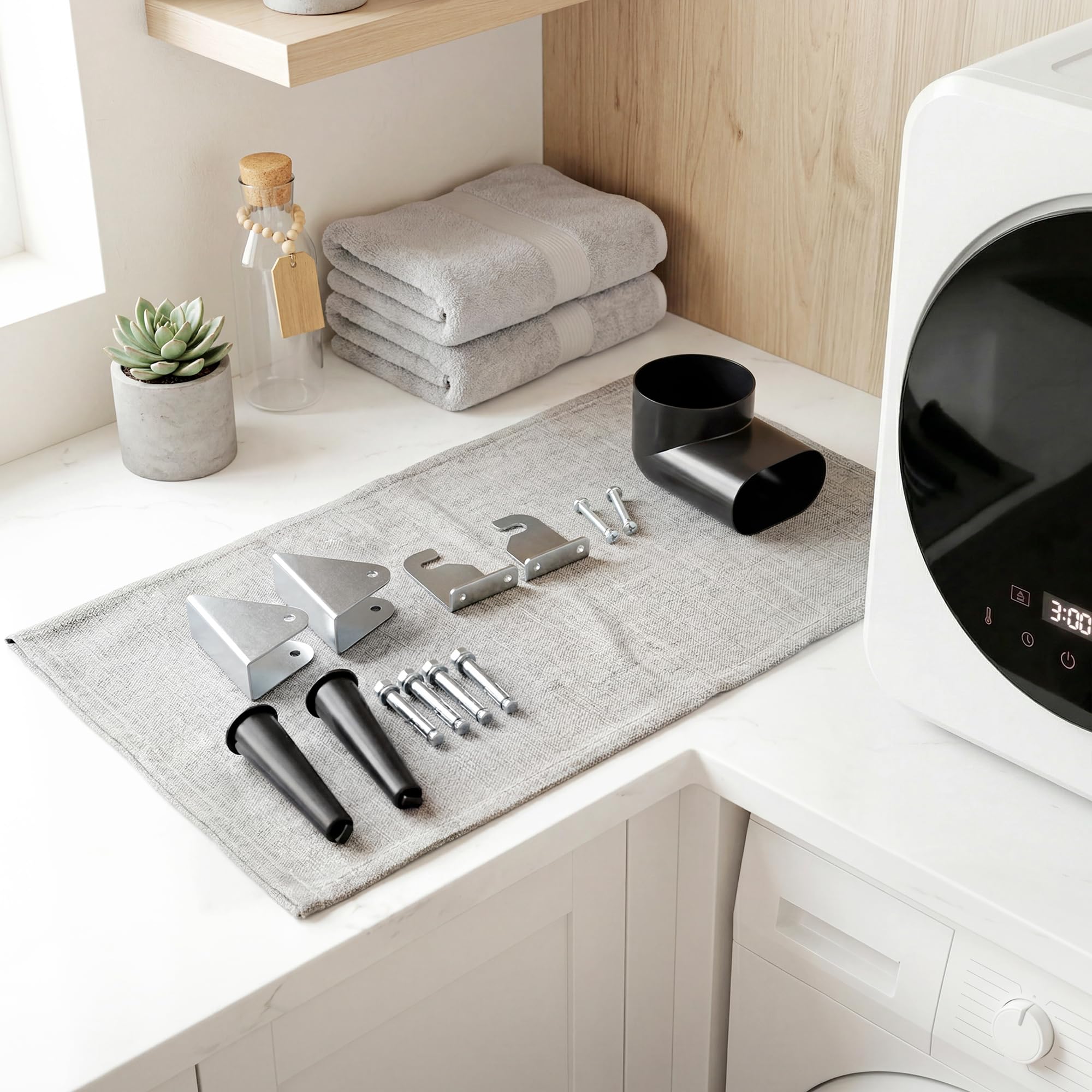 HOMCOM Mini Wäschetrockner 4 kg Kapazität 800 W Freistehend bis 60℃ Weiß | Einstellbarer Timer, Stapelbar, Wandmontierbar Ablufttrockner, Edelstahltrommel, Touch-Display, für Kleidung