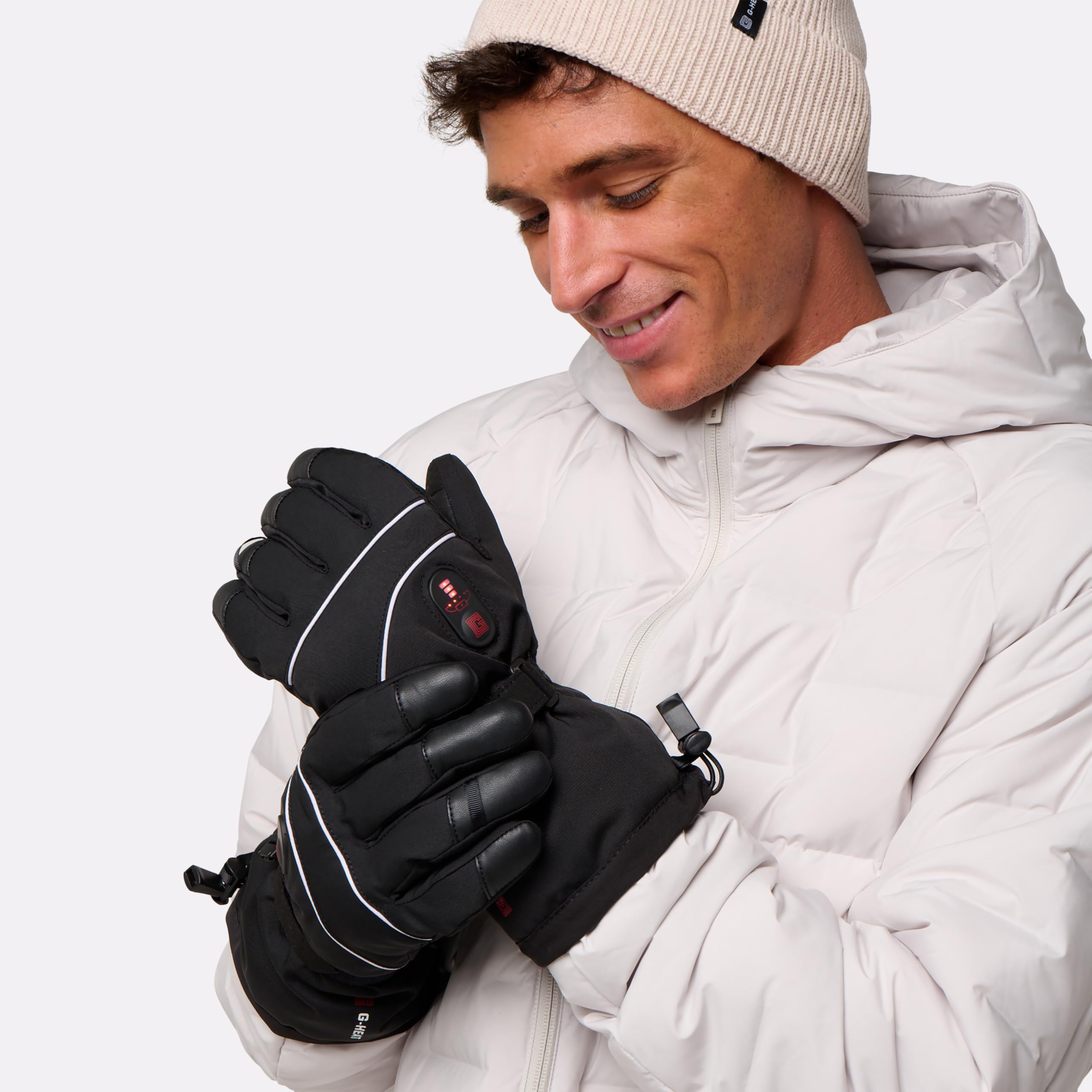 G-HEAT Limit‑30 - Guantes calefactables unisex con baterías, aptos para pantalla táctil, impermeables y resistentes al viento, con correa extraíble, ideales para esquí, snowboard y deportes de
