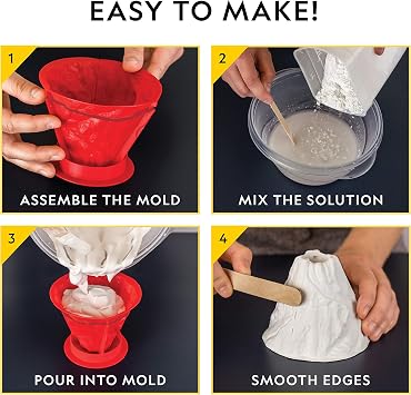 National Geographic Ultimate Volcano Kit Erupting Volcano Science Kit for Kids, 3X More Eruptions, Pop Crystals Create Exciting Sounds, STEM Science & Educational Toys