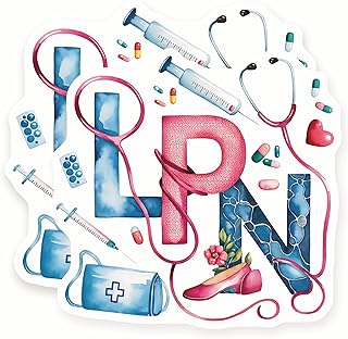LPN Magnets - Licensed Practical Nurse - Medical Theme - Novelty - 2 Pack - 5" Wide Design - Sticks to Fridges, Lockers, Toolboxes & More - Made in USA - AQM1874