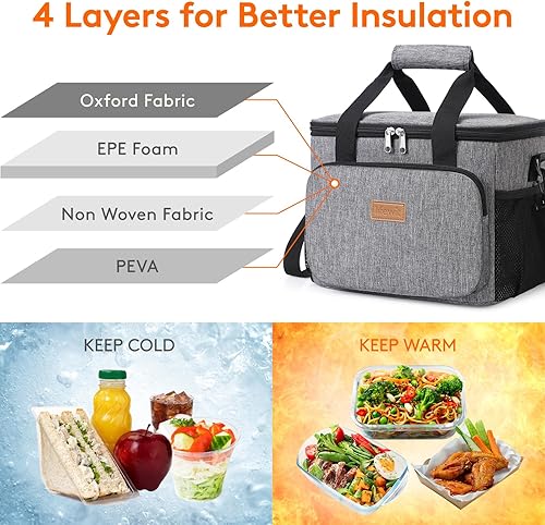 Miniatura 104 de Lifewit Lonchera mediana aislada, suave y refrigerante, para adultos, hombres y mujeres, leopardo, 12 latas (9L)