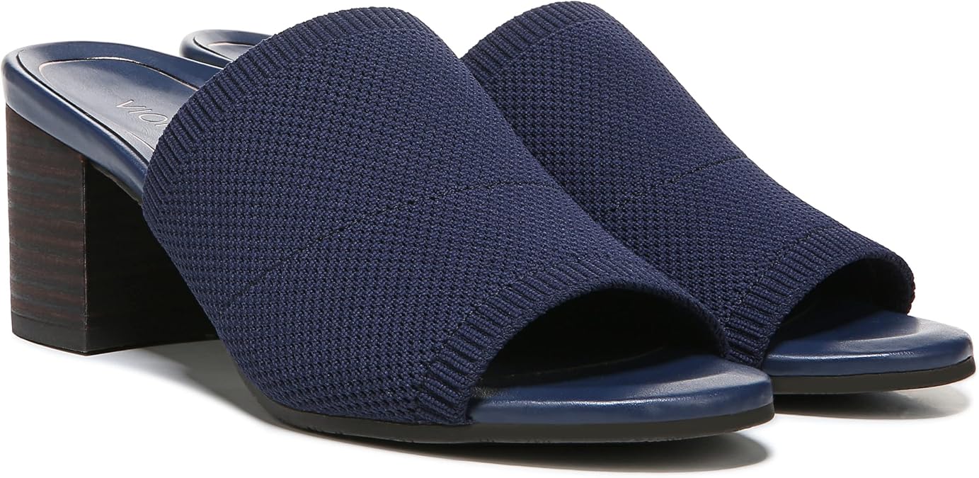 Vionic Women's Papaya Fleur Heeled Knitted Sandal - Supportive Ladies Sandals That Include Three-Zone Comfort with Orthotic Insole Arch Support, Medium Fit Sandals for Women