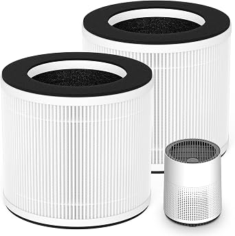 HKJ-50A Replacement Filter, Compatible with HUMSURE Air Cleaner Purifier HKJ-50A for Bedroom Small, 3 Stage Filtration, 2 Pack Filter Size 5.4 x 5.4 x 4.6 Inches