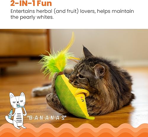 Vista 26 de Catstages - Juguete de salud dental para gato con hierba gatera, modelo Crunchy Pickle Kicker Crujiente Pickle Kicker