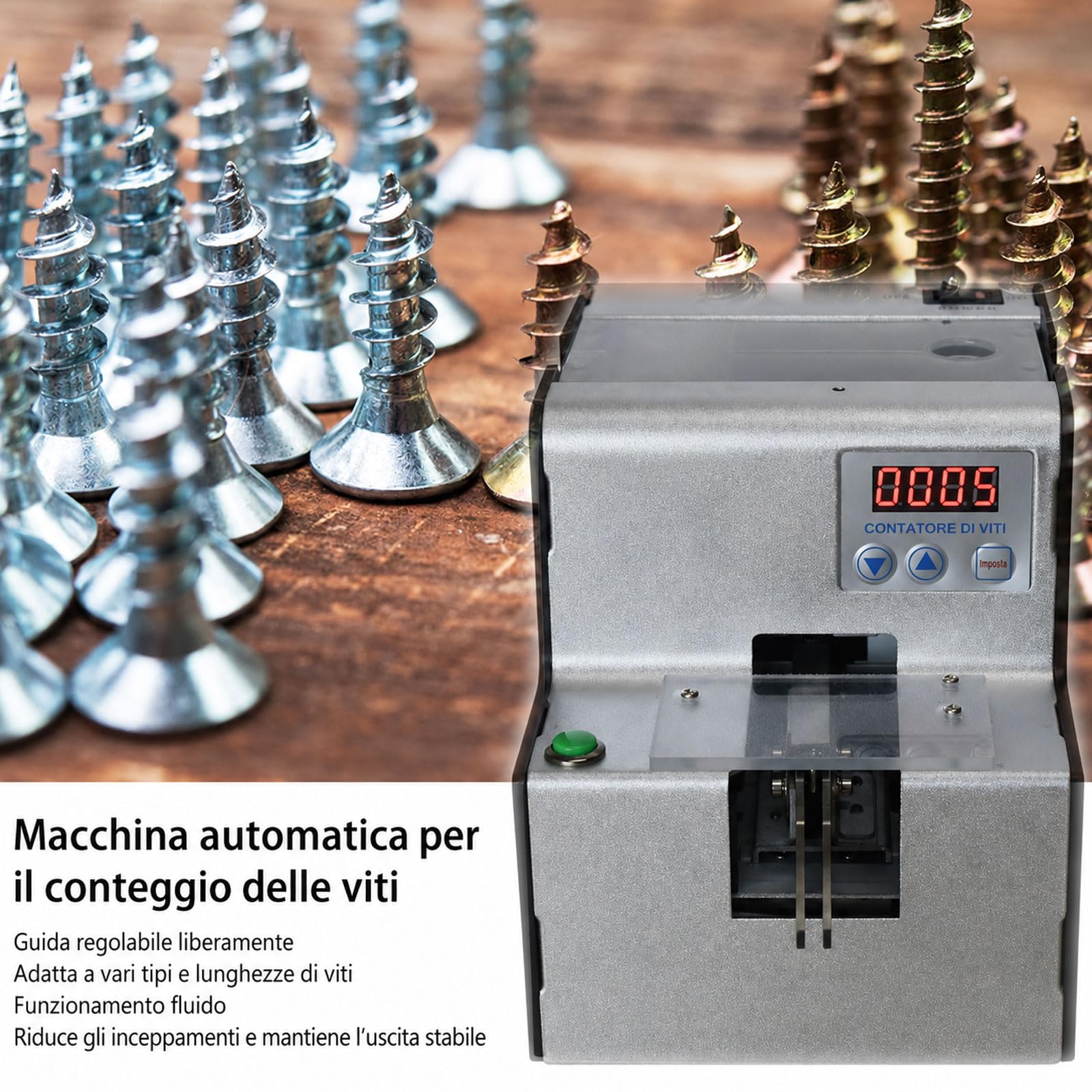 Macchina Contaviti Digitale, Contaviti Automatico, Contaviti Portatile Regolabile Da 1-5 Mm, Impostabile 0-9999, Per Testa Tonda, Testa Piatta, Viti Con Distanziali