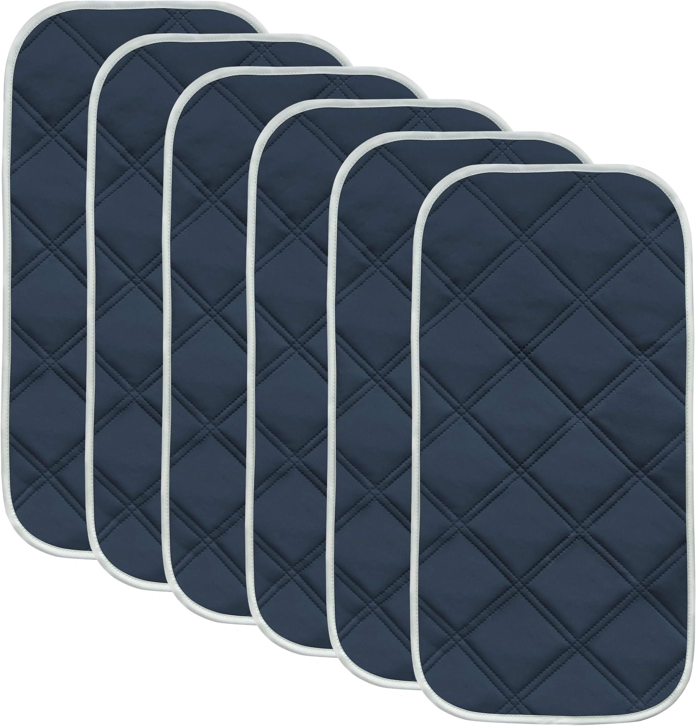 Sunny zzzZZ 6 Pack Baby Waterproof Changing Pad Liners - Quilted Thicker Ultra Soft Changing Table Cover Liners - Durable & Easy to Clean - Navy Blue - 23" x 11"