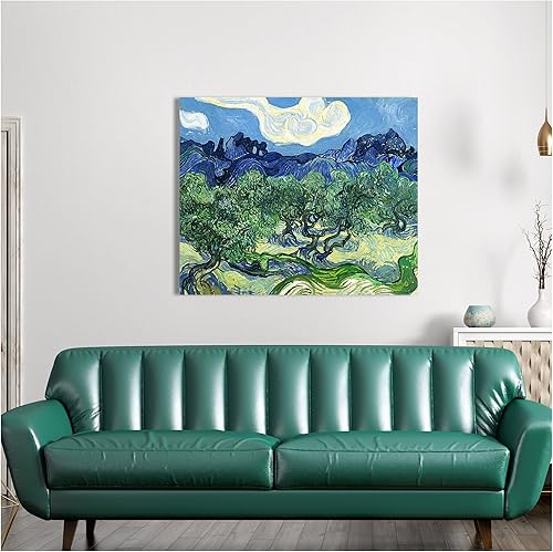 Miniatura 1205 de A&T ARTWORK The Starry Night de Vincent Van Gogh. Tamaño del marco: 36 x 30 pulgadas, tamaño de la imagen: 30 x 24 pulgadas, reproducciones clásicas