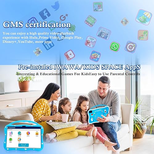 Miniatura 4 de MengDash Tableta para niños, tableta de 10.1 pulgadas para niños, tableta de aprendizaje educativo Android 14, 12 GB de RAM+64 GB de almacenamiento