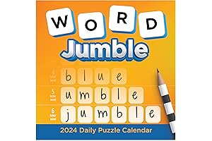 2024 Word Jumble Daily Desktop Calendar with Fold-Out Easel
