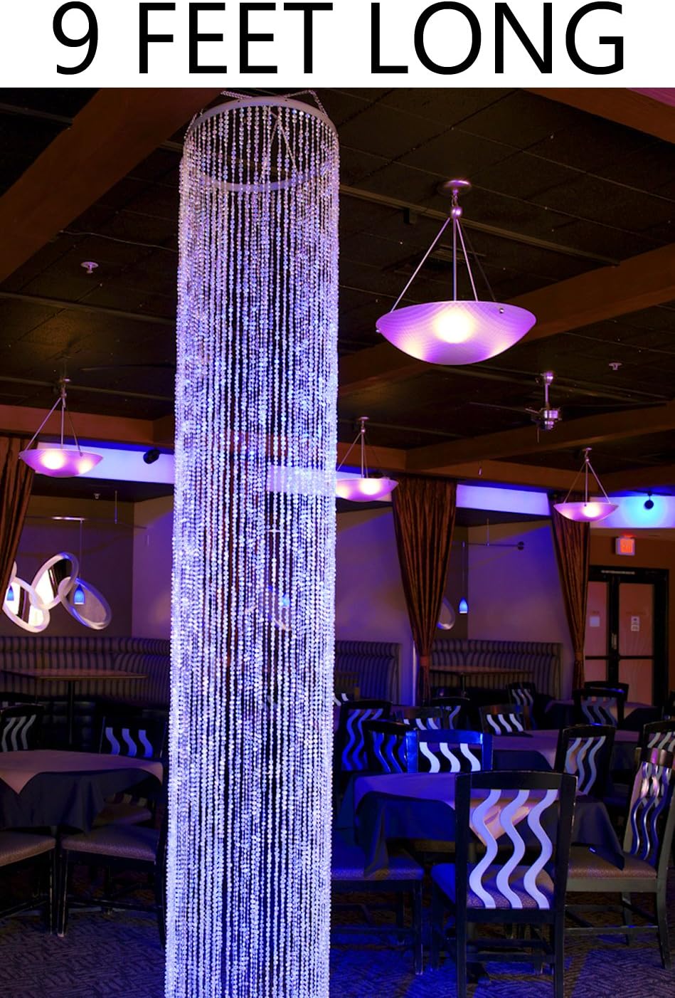 Diamonds Crystal Sparkling Iridescent Column 9 ft - Round