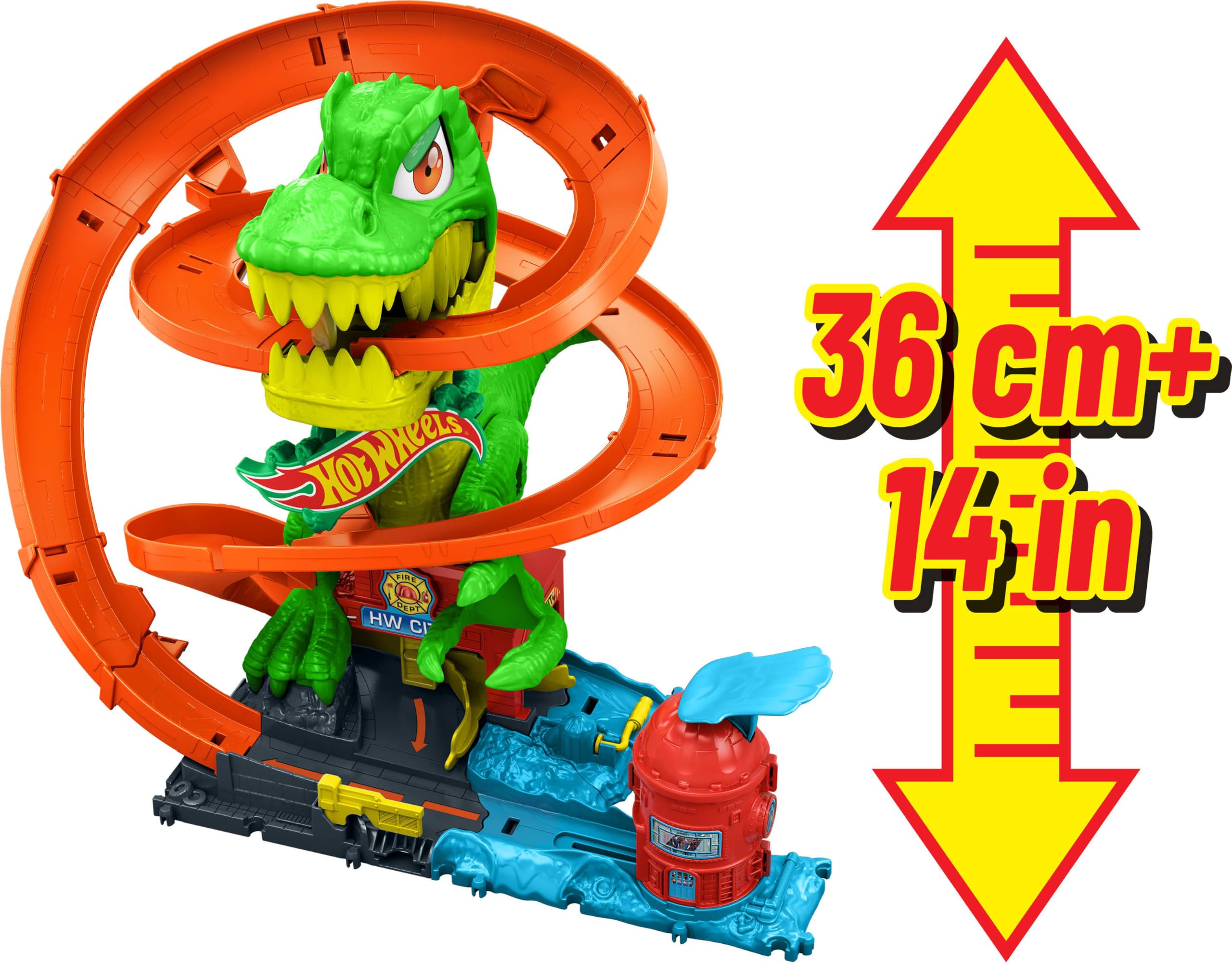 Hot Wheels T-Rex Blaze Battle Playset - Dinosaur Toy -7