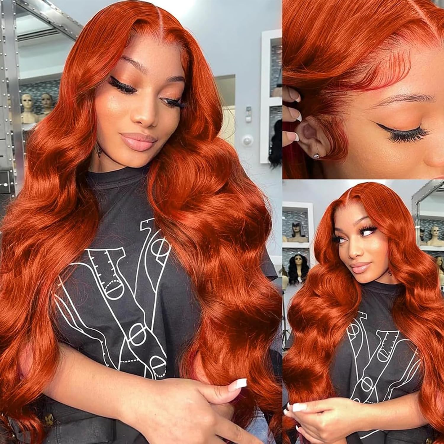 Ombre Lace Front Wig Human Hair 13x6 HD Honey Blonde Body Wave Lace Frontal Wigs 200% Density Colored 4/27 Highlight Wig Human Hair for women (Highlight Ombre Color, 30inch)