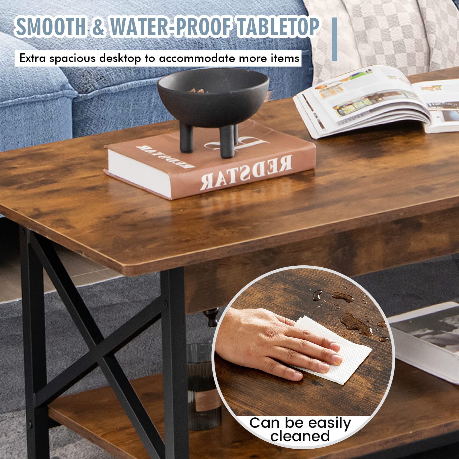 Salontafel Stef medium Bruin 100cm Salontafel Stef medium Bruin 100cm
