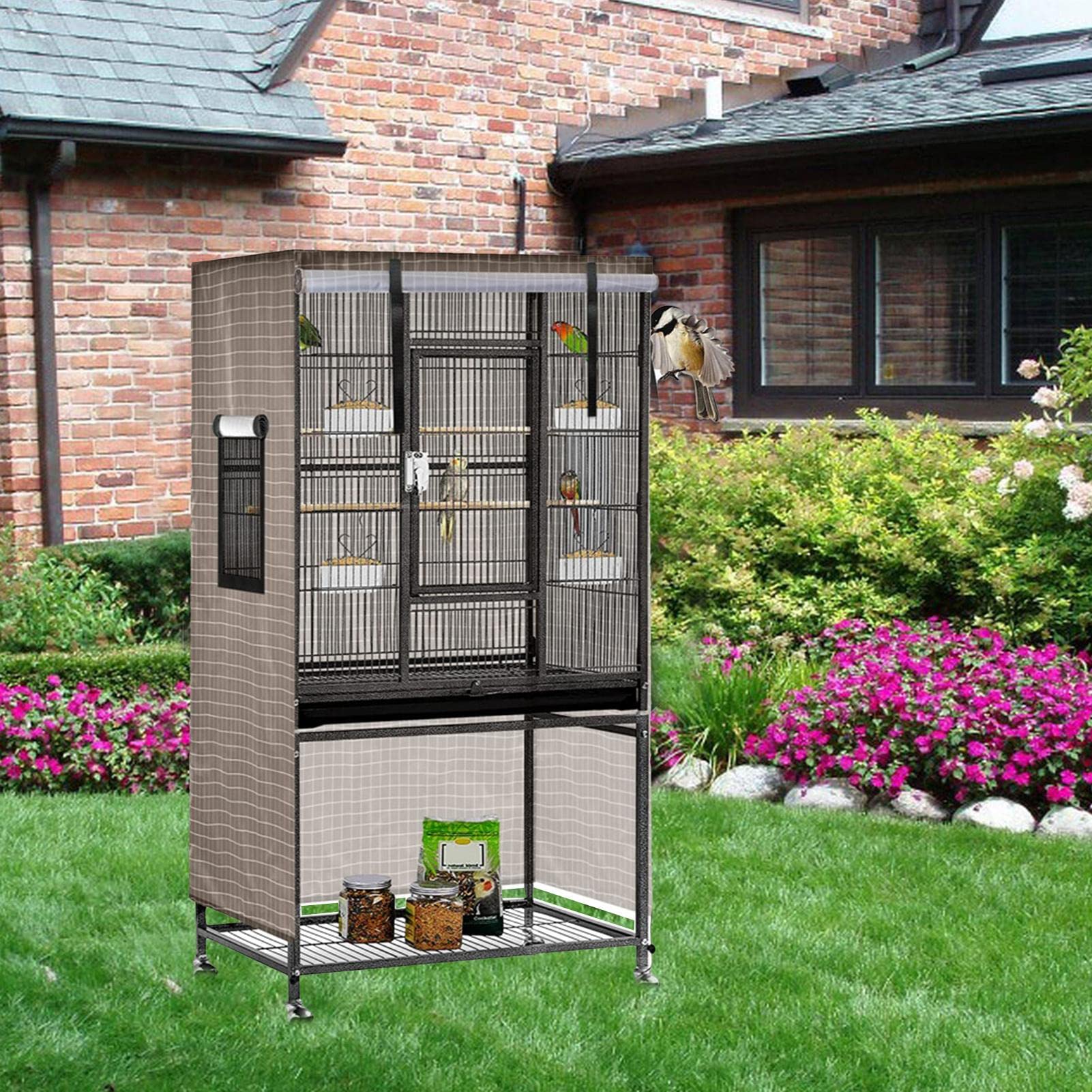 Housse universelle pour cage à oiseaux | Grande housse universelle pour cage à oiseaux 140 x 90 x 60 cm - Housse de cage à oiseaux occultant et respirante pour la bonne nuit des animaux de