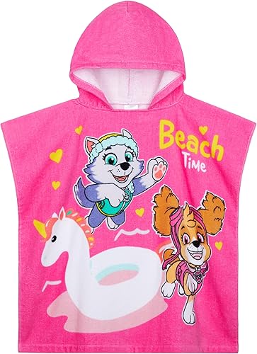 Paw Patrol Beach Towel Hooded Kids Absorbent Skye Everest Robe Cotton Poncho Tow