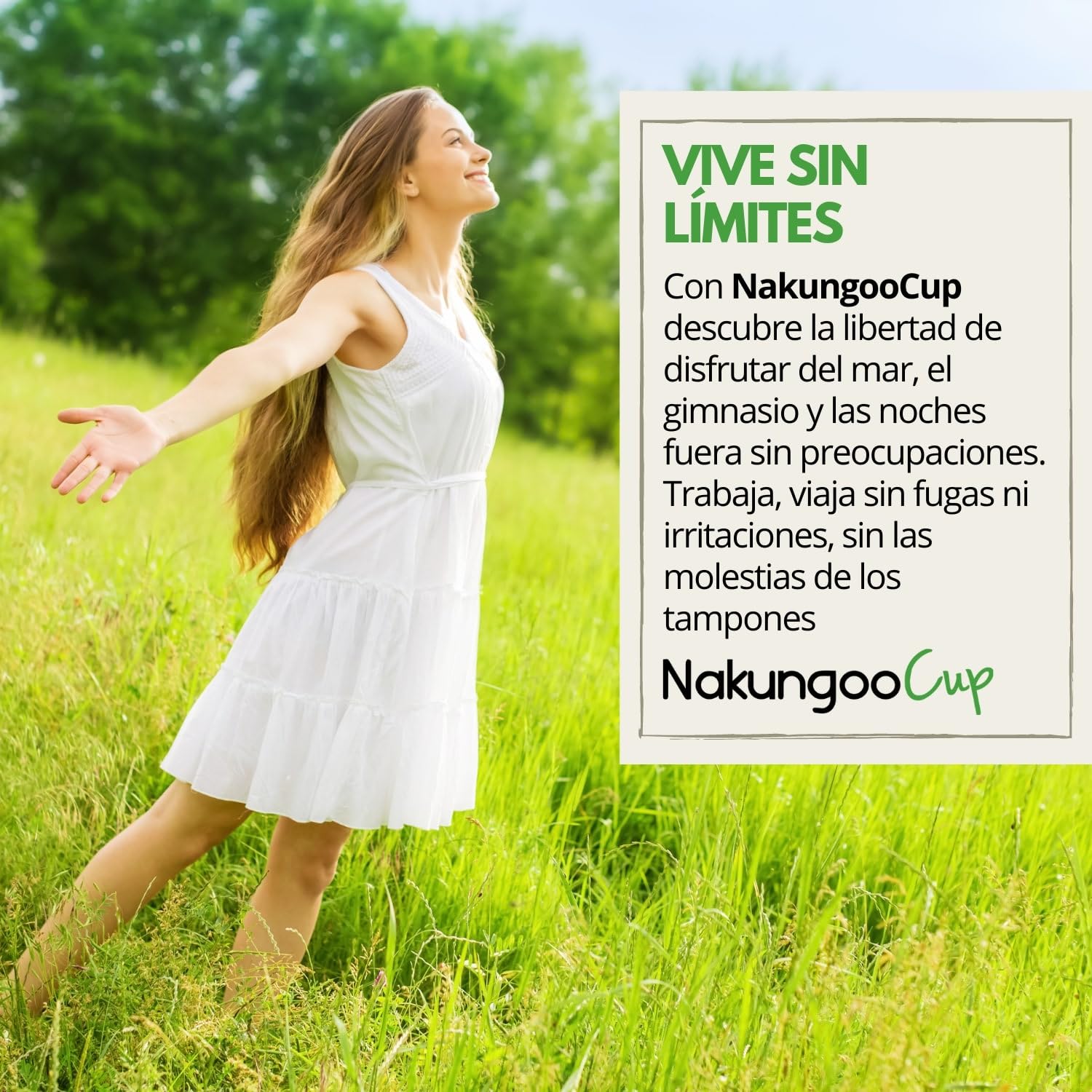 Nakungoo Cup Copa Menstrual Suave 100% Silicona Medica Certificada, Hipoalergenica, Reutilizable, Ecologica para Flujo Abundante | Starter Kit 2 Tallas (S y L) con Vaso Esterilizador, Bolsa y Cepillo