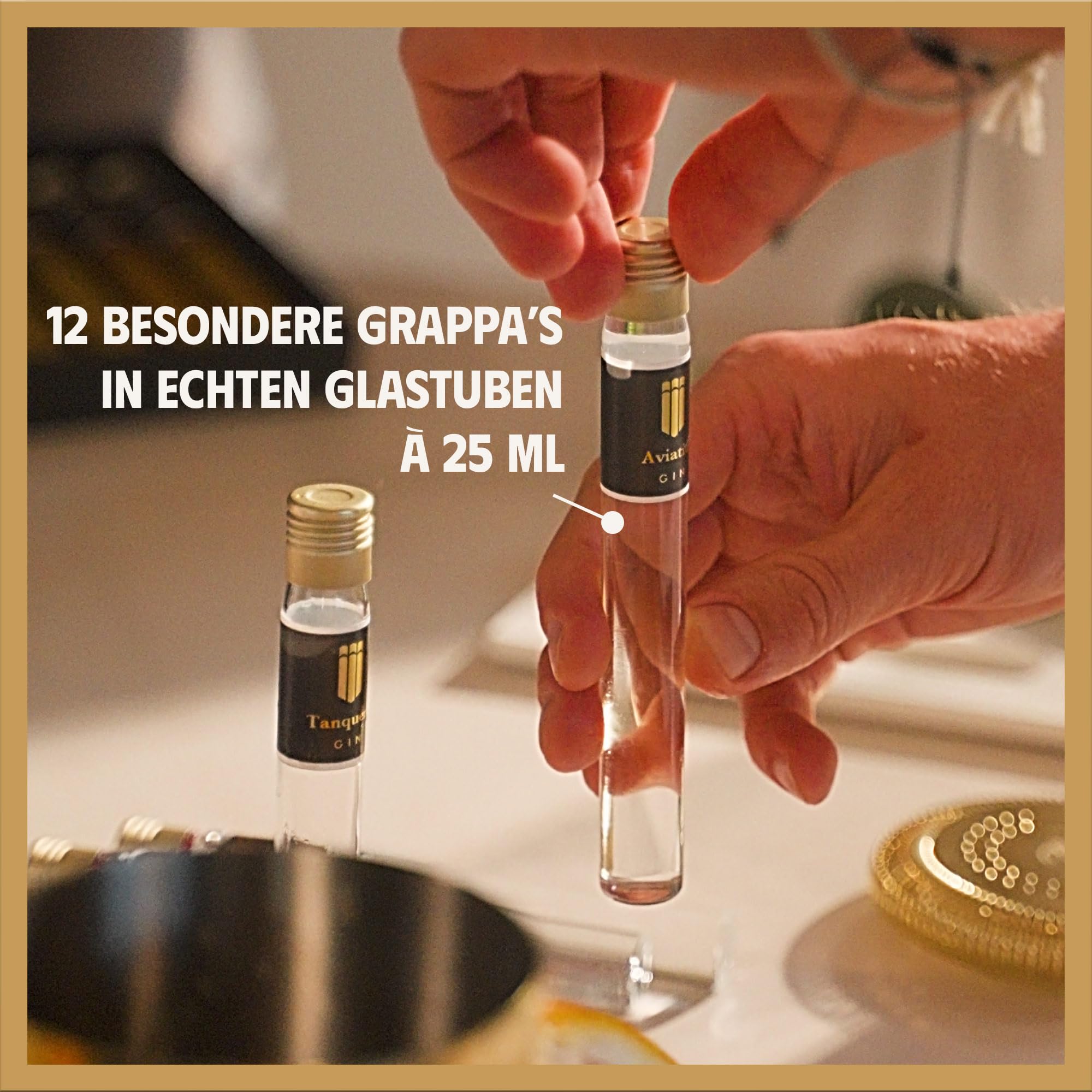 Grappa Tasting Probierset 12 Fläschchen Verkostung im Geschenkset
