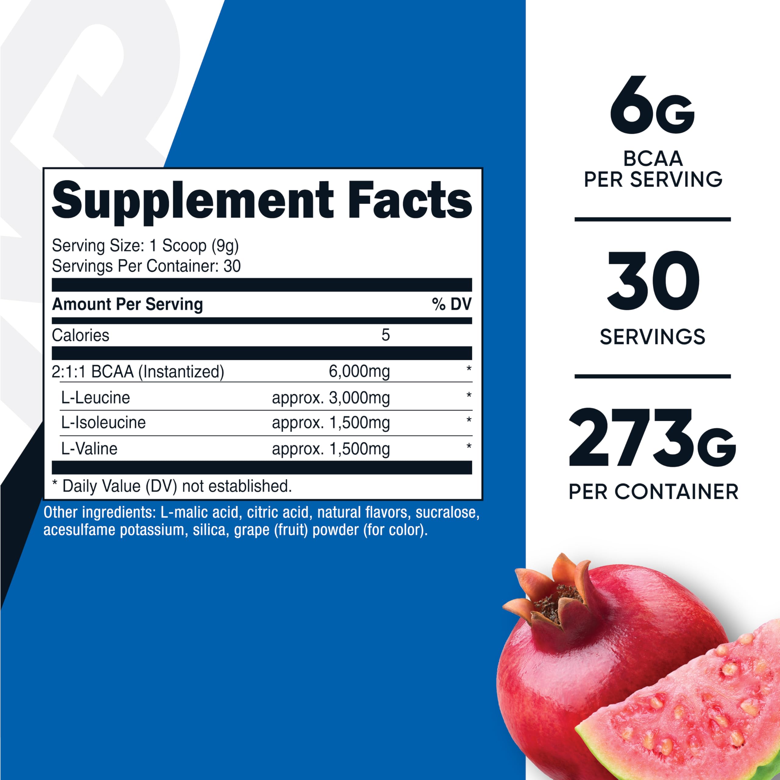 Nutricost BCAA Powder 2:1:1 (Pomegranate Guava) 30 Servings, Gluten-Free — Amazon image 2