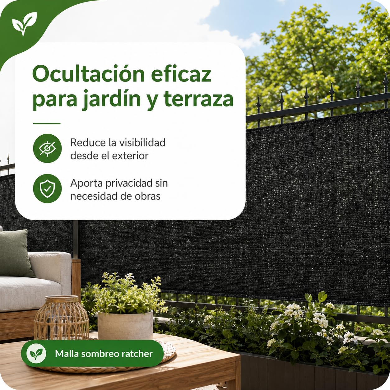 Mallas ocultación jardín Negra 2x100m, Malla Tipo Rachel sombreo, ocultación al 90%, Malla jardín Negra, Varias Medidas (2x100m, Negro)