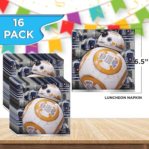 Miniatura 3 de Unique Star Wars - Paquete de vajilla para fiestas, servilletas de almuerzo y bebidas, platos de cena y postre