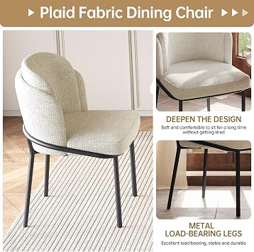 Miuuod 62.99 Kitchen Table Set,1 Table with 4 Chairs for 4-8 People for Dining,Kitchen Desk with Upholstered Chairs,Stable Console,Modern DiningTable Set, Cream White