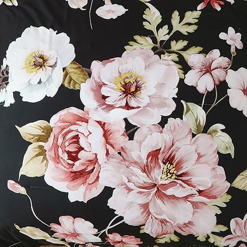 Miniatura 5 de Juego de edredón floral tamaño King de 7 piezas en una bolsa, edredón y sábanas con patrón de flores moradas, ropa de cama de microfibra suave para