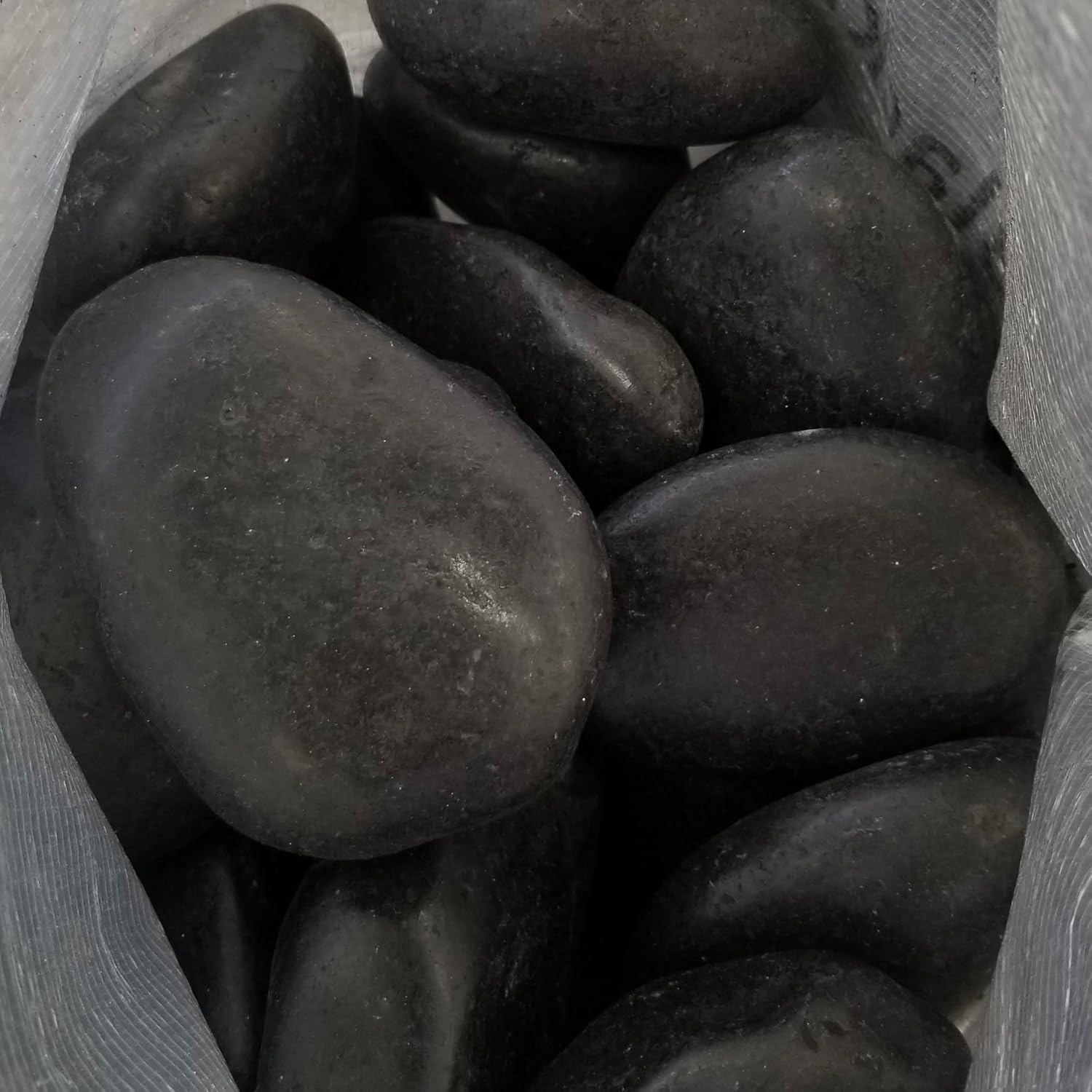 40 lbs Black River Stones, 2-3 Inch Polished Pebbles, Natural Decorative Rocks for Garden and Home (Black, 40 Pounds)