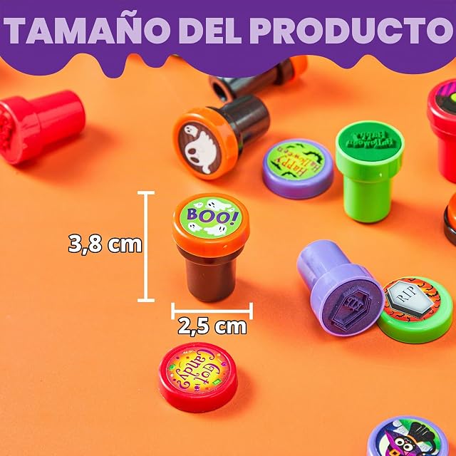 Foto 6 de 8 de JOYIN 100 Sellos de Halloween para Niños Cuños Infantiles Sello de Truco o Trato (25 diseños