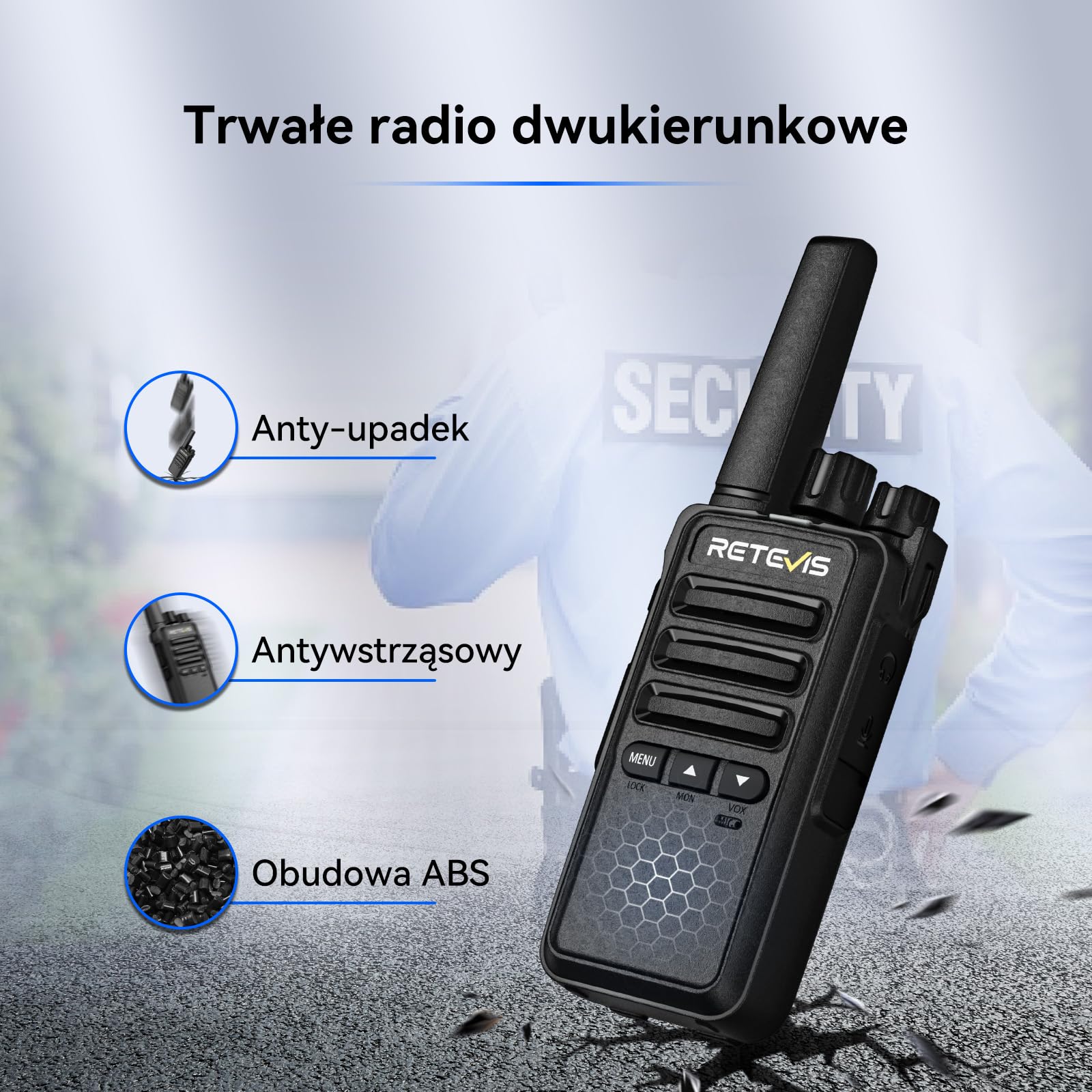Retevis RT668B Walkie Talkie, z Sześcioma ładowarkami, PMR446 2 Way Radio, USB-C, 16 Kanałów, Akumulatorowe Walkie Talkie do Bezpieczeństwa, Restauracji, Magazynu (Czarne, 6 szt.)
