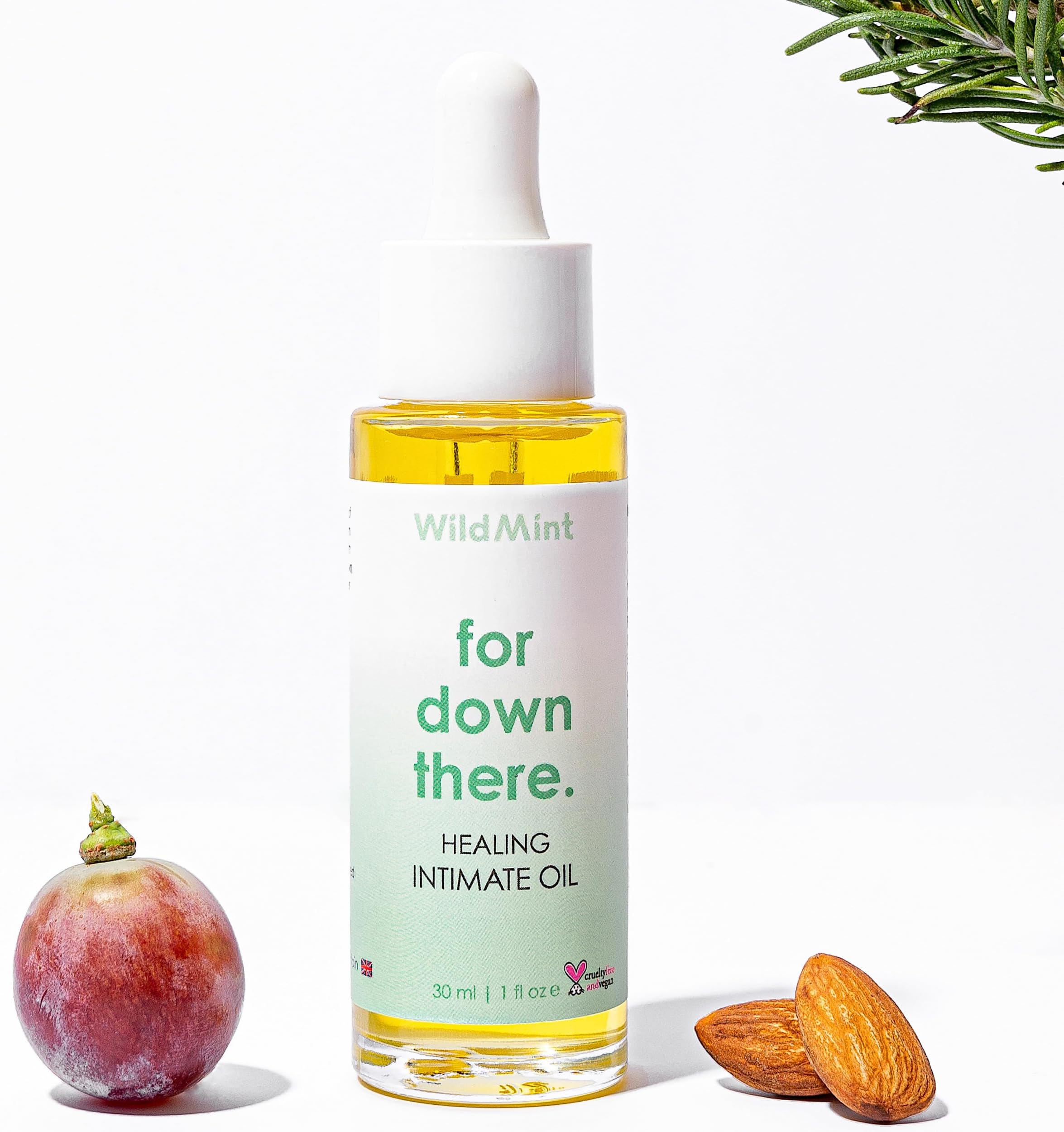 Healing Intimate Oil for Down There | Ingrown Hairs, Razor Bumps After Shaving Bikini Line | Fragrance-Free Natural Itch Relief for Dry Skin | UK Made Vegan & Cruelty-Free Skincare | 30ml