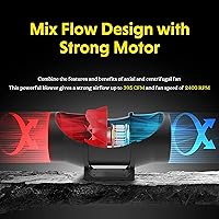 Vista 2 de iPower 6 Inch Inline Duct Fan 395 CFM Ventilation Exhaust with Variable Speed Controller, HVAC Blower for Grow Tents, Hydroponics, Garden