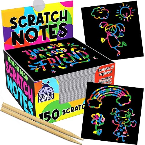 150 Rainbow Scratch Art Mini Notes