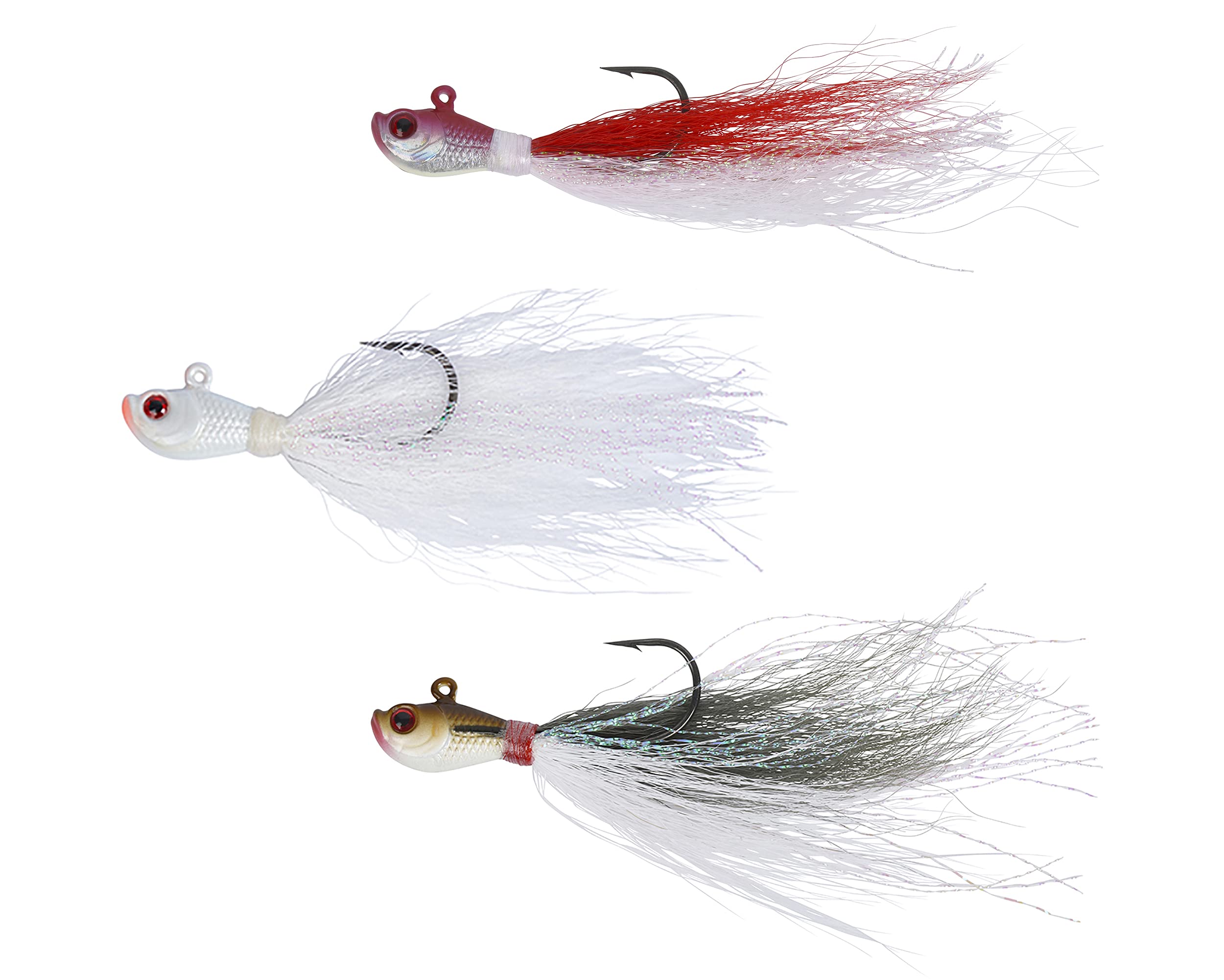Croft Enterprises Bucktail Jigs 3 Pack – Durable Hand-Tied Fishing Lures for Saltwater & Freshwater, Bass, Walleye & Striper Tackle (1 OZ Assorted Colors) : Sports & Outdoors