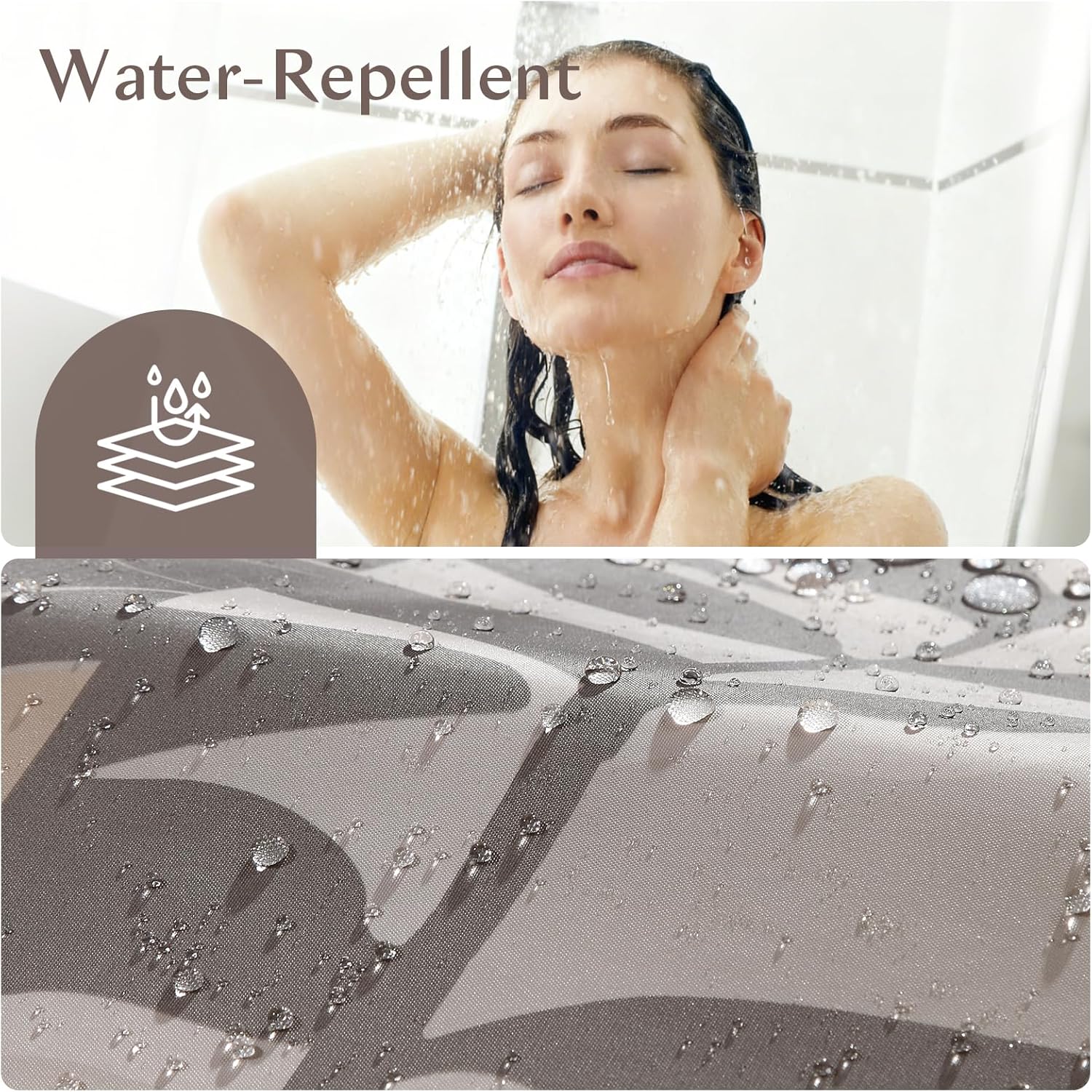 Farmhouse Fabric Shower Curtain,Printed Olivia Grey Tree Plants Leaf Waterproof Curtains for Bathroom,72 inches W x 72 inches H