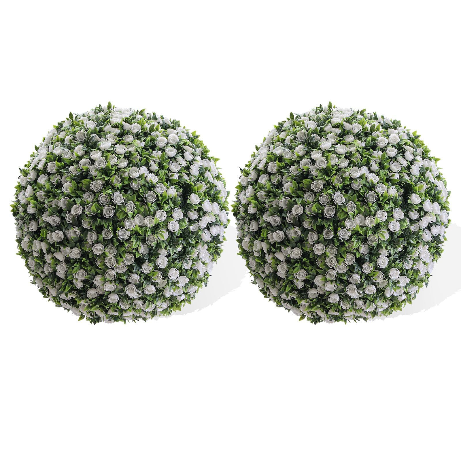 Aptliton Artificial Topiary Ball Set,Faux Rose Topiary Balls with Hanging Chains,UV-Resistant Indoor Outdoor Decorative Artificial Topiaries for Home Garden & Events
