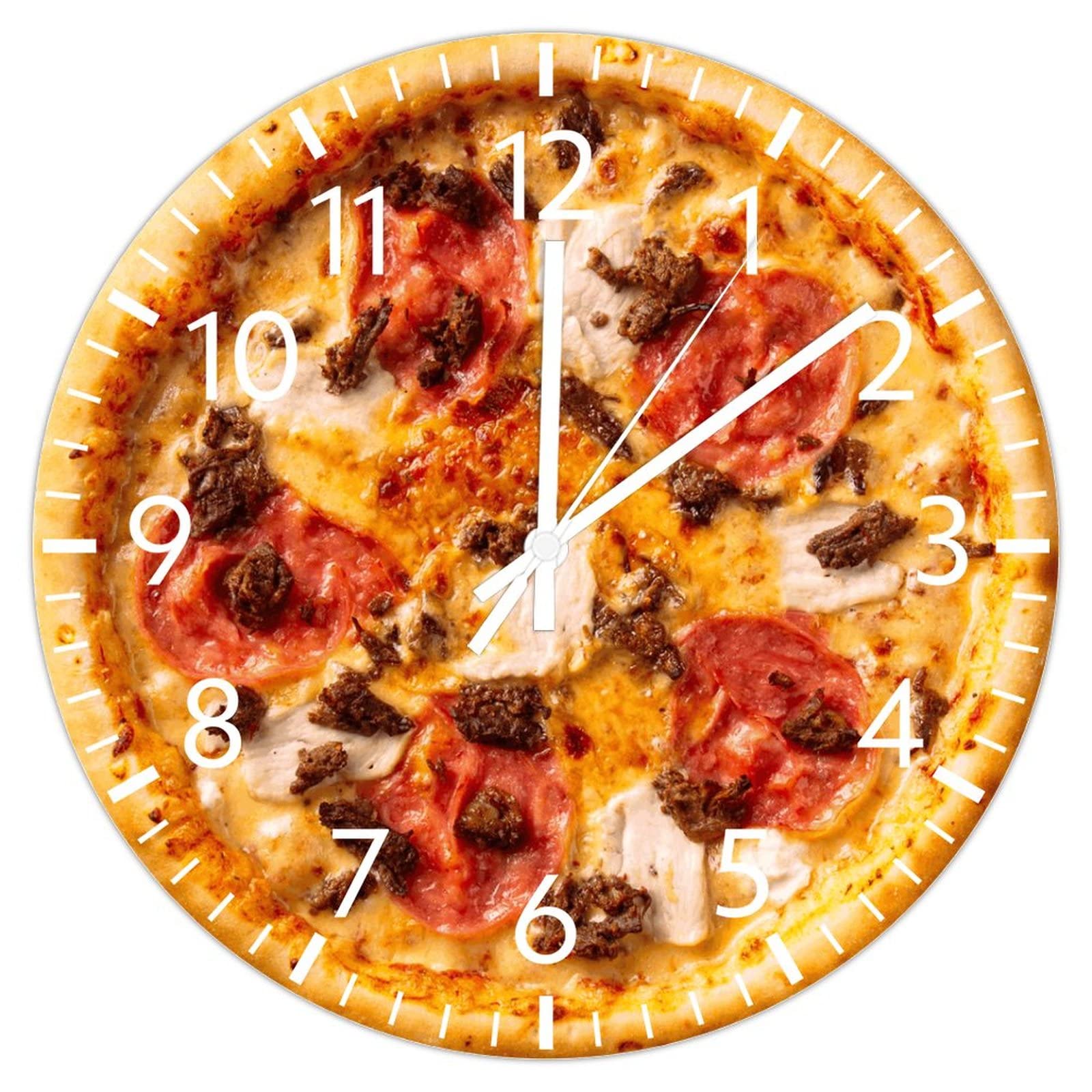 Horloge de Noël pour salon et cuisine décoration ronde en PVC