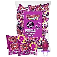 Vista 1 de Ring Pop Purple Valentine's Candy Lollipops, 30Ct Bulk Individually Wrapped in Very Berry Punch Flavor, Full Size, Fun Hard Candy For Birthday
