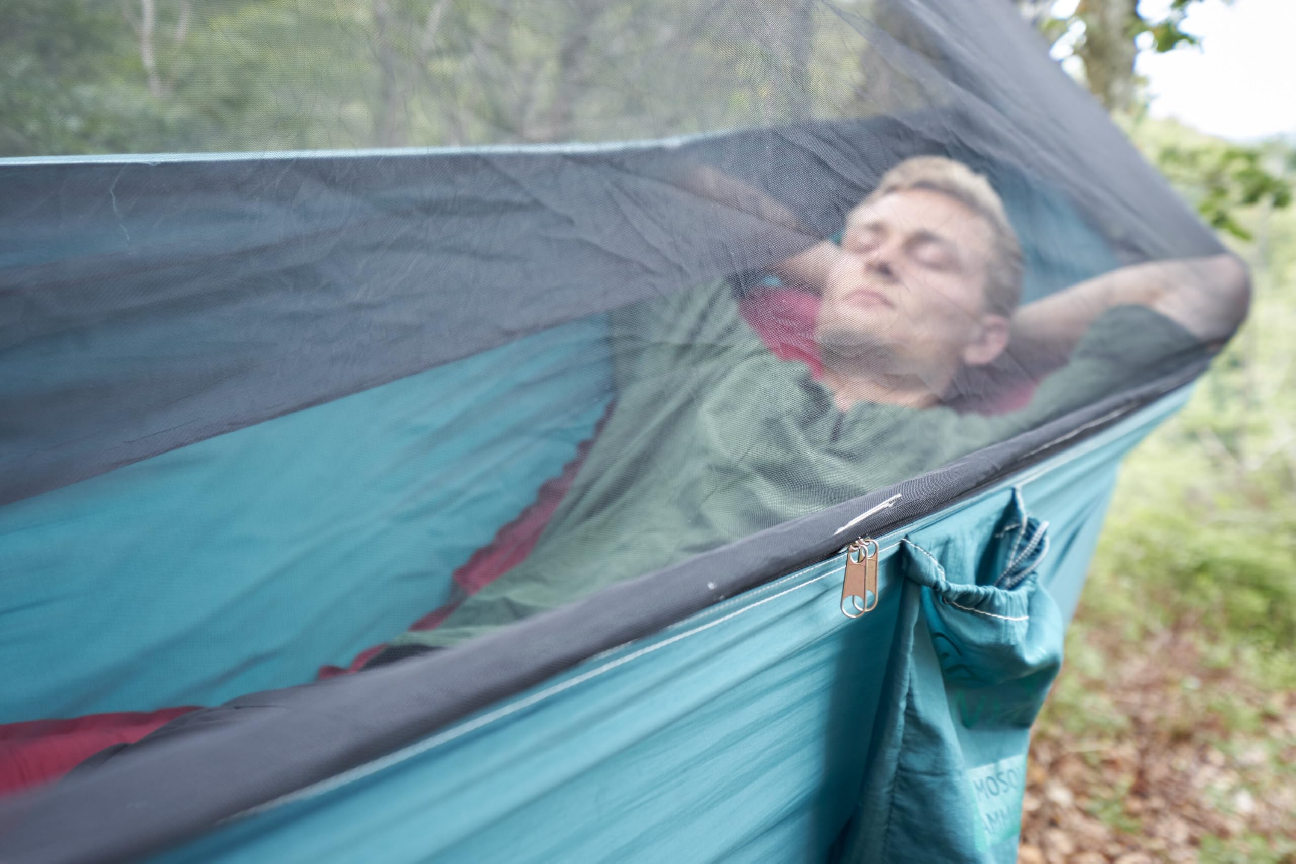 Grand Canyon BASS Mosquito Hammock – Amaca per esterni fino a 150 kg, amaca da viaggio con zanzariera – leggera e compatta con protezione per albero