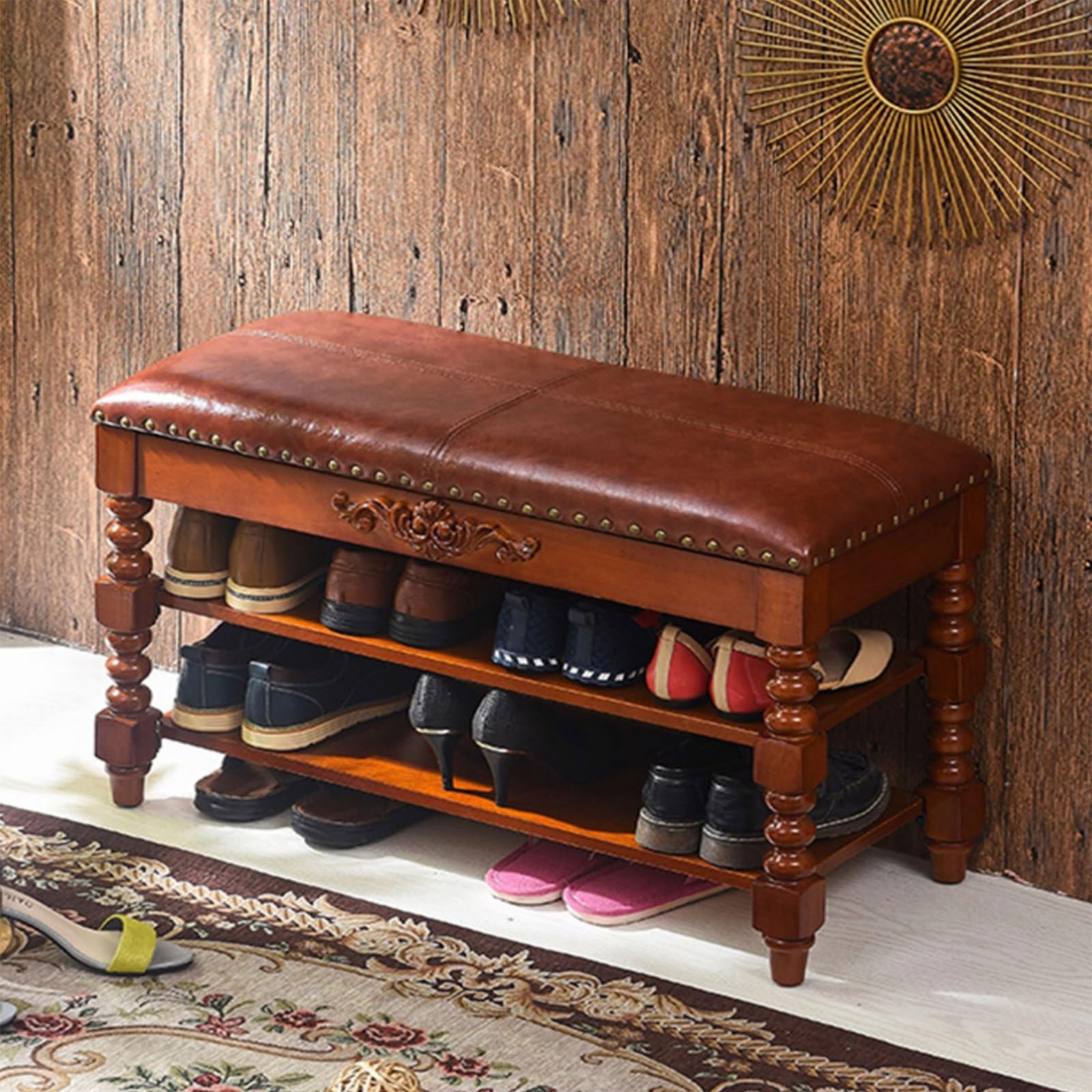 Banc de rangement à chaussures d'entrée pour vestibule épuré