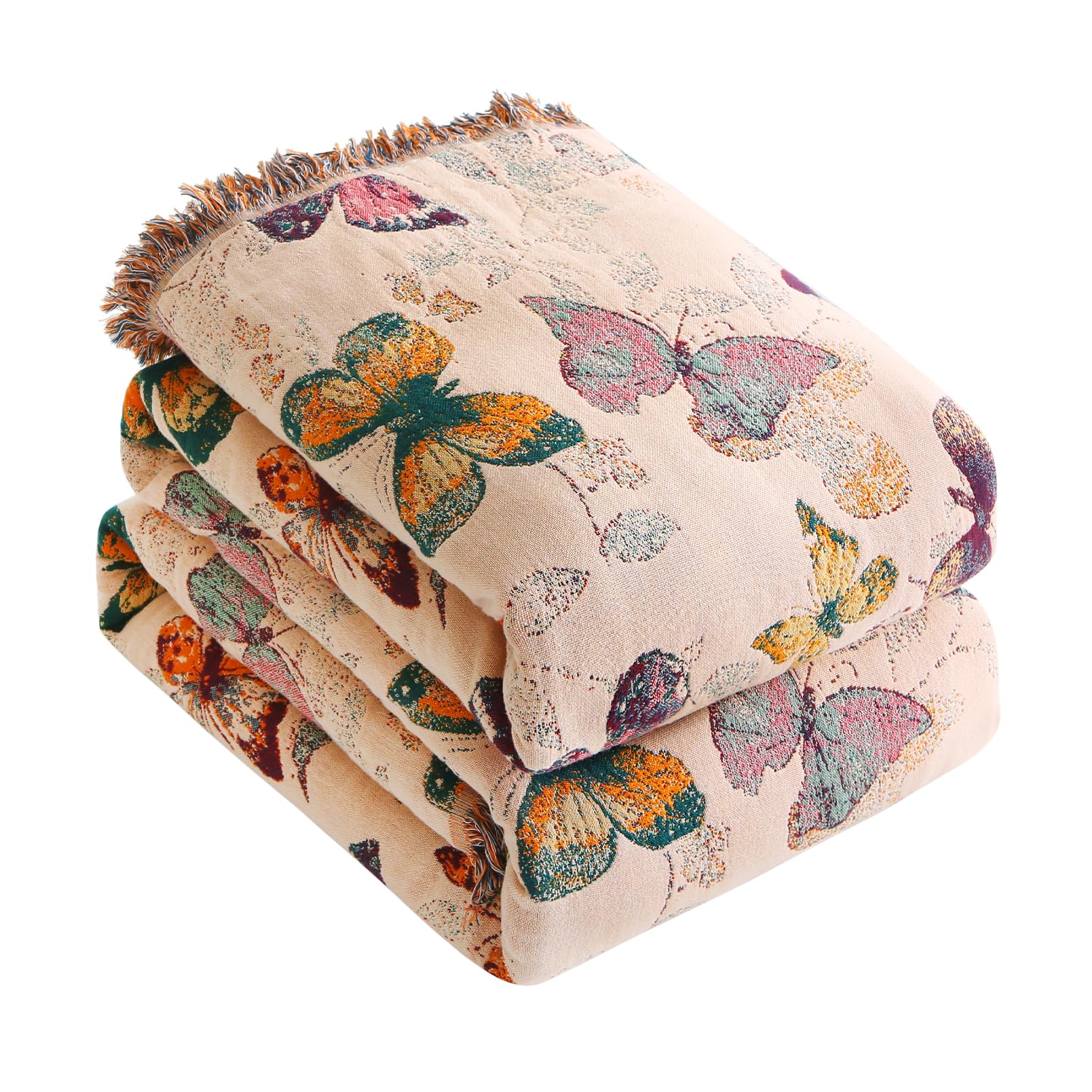 Cotebliss Premium Bohemian Throw, 100% Cotton Sofa Throw 150x200cm