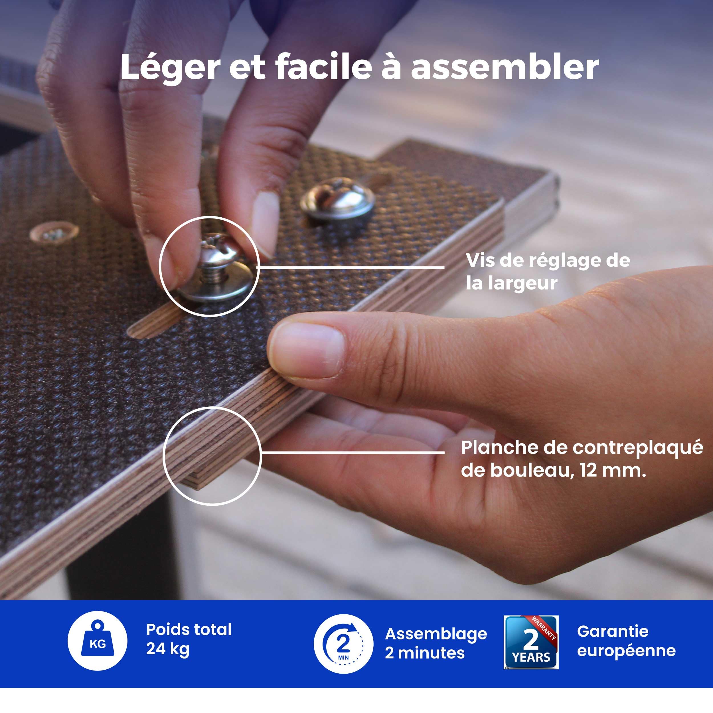 Kit Couchage Fourgon Aménagé Camporan – Lit Pliable avec Matelas, Sommier pour Minivan, legère, Compatible Berlingo Kangoo Rifter Courier II Dokker.