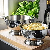 Vista 5 de Hestan Provisions - Juego de 2 coladores de acero inoxidable - 3 y 5 cuartos de galón, diseño de anidación