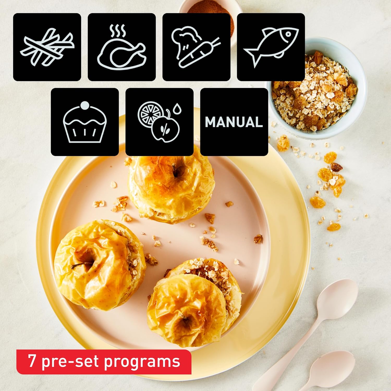 الاقتصادي - تيفال مقلاة مزدوجة بدون زيت سعة 8.3 لتر ودرج 5.2 /... - view 6