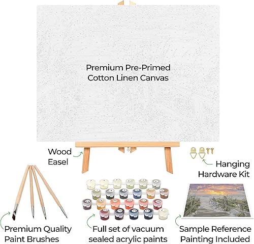 Miniatura 193 de Ledgebay - Pintura por número para adultos – Kits de pintura por números, pintura sin arrugas por números para adultos principiantes, 12 x 16