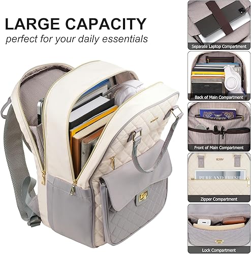 Miniatura 2 de Mochila escolar para adolescentes, mochila de 15.6 pulgadas para computadora portátil para mujeres, gran mochila para viajes, trabajo, enfermeras,