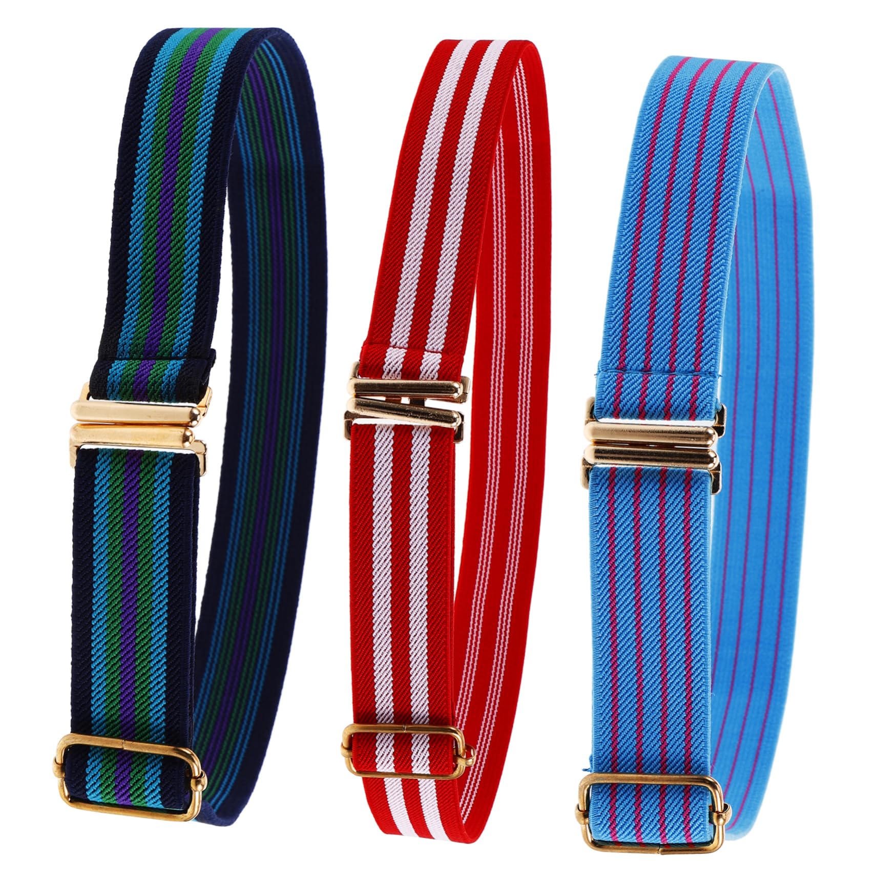 PartyKindom 2 Sets 3 Pcs Elastic Children Belts Buckle Belts for Boys and Girls Woven Material One Size Fits Boys and Girls