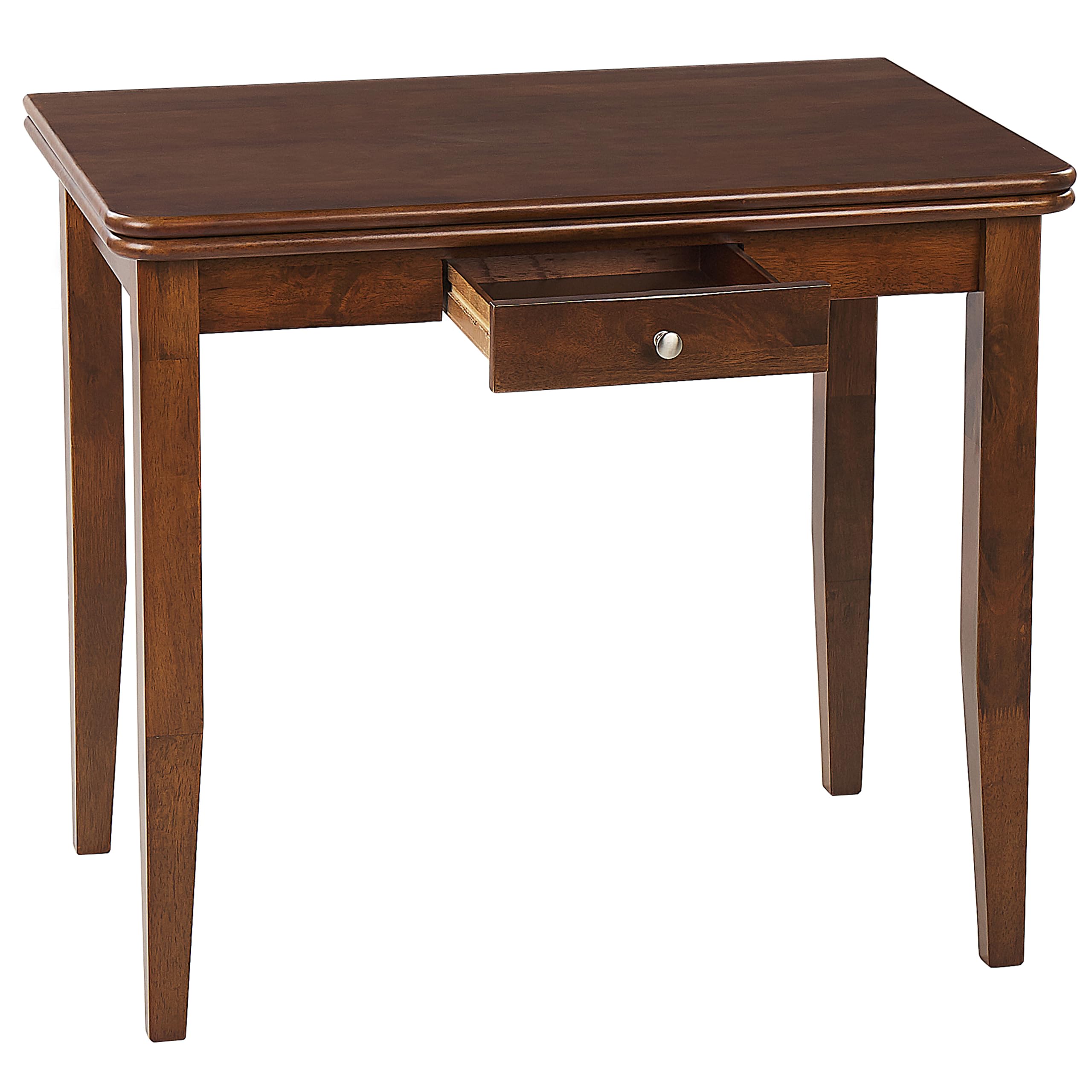 Beliani Esstisch 90/120x60cm Gummibaumholz Dunkelbraun ausziehbar mit Schublade Masela