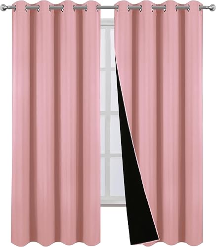 Miniatura 2 de LEMOMO Cortinas opacas de 52 x 84 pulgadas, 2 paneles de oscurecimiento con aislamiento térmico para dormitorio